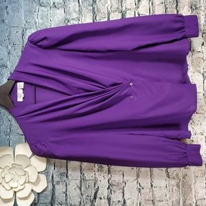 Vintage | Ashley Road 80s Purple Career Wear Power Blouse